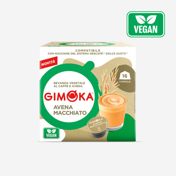 Gimoka bevanda avena macchiato vegano compatibile dolce gusto