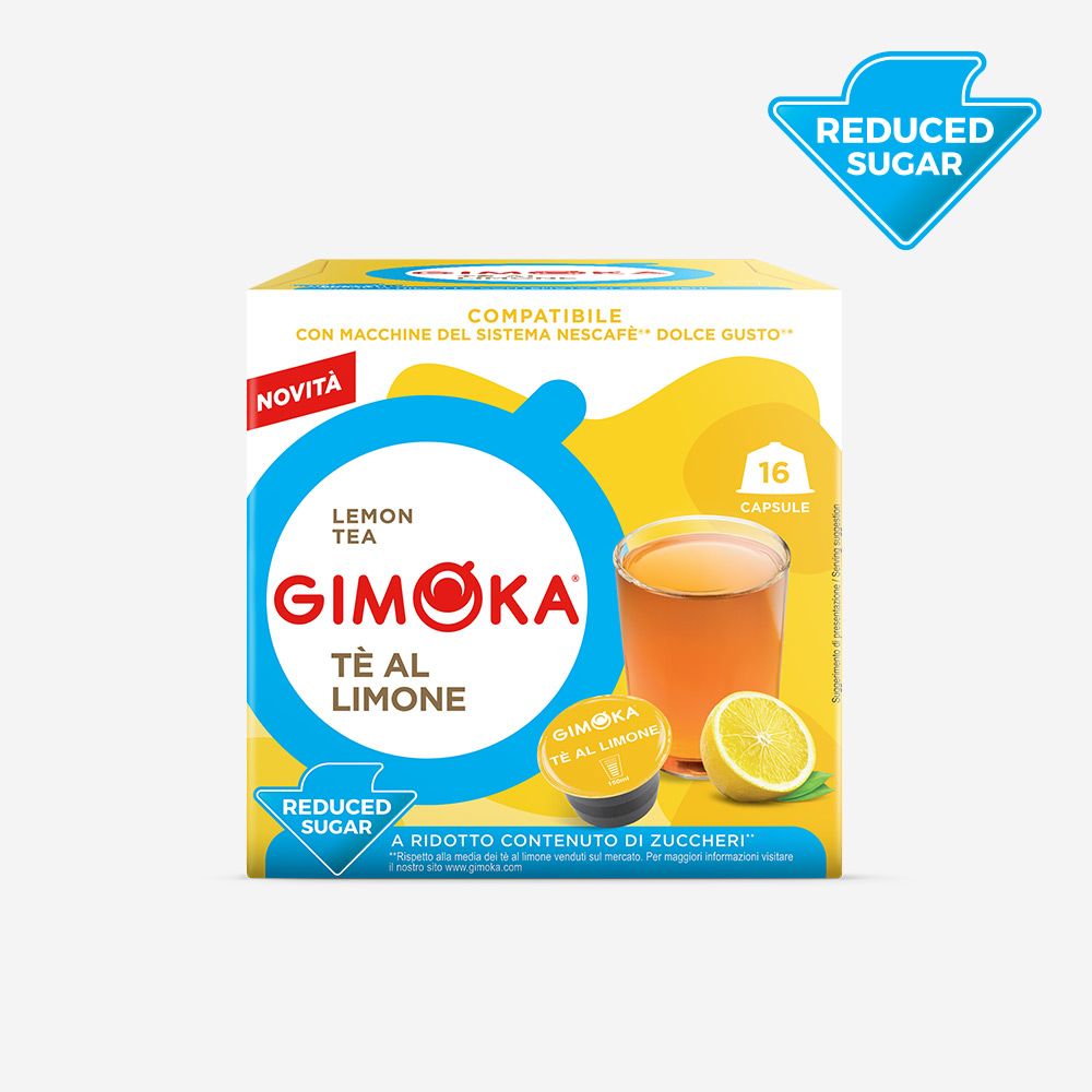 Gimoka tè al limone a ridotto contenuti di zuccheri compatibile dolce gusto