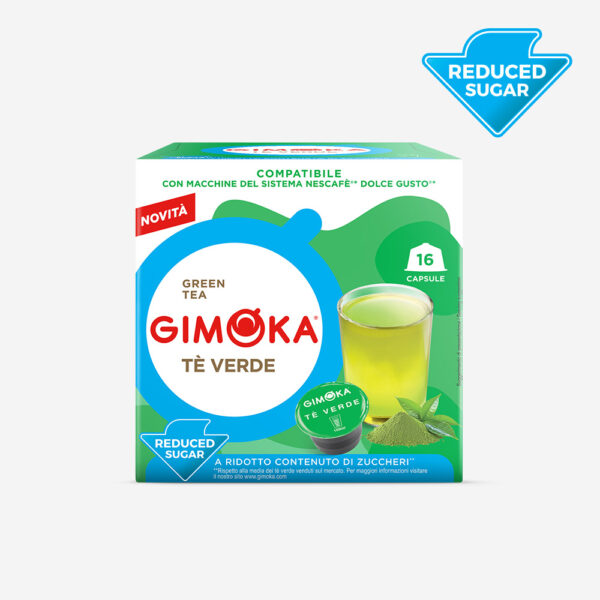 Gimoka tè verde a ridotto contenuti di zuccheri compatibile dolce gusto